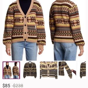 Cozy Nordic Patterned Cardigan Sweater